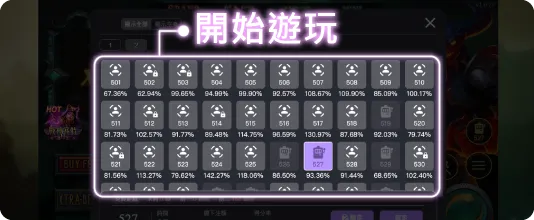電子遊戲選擇機台開始遊玩